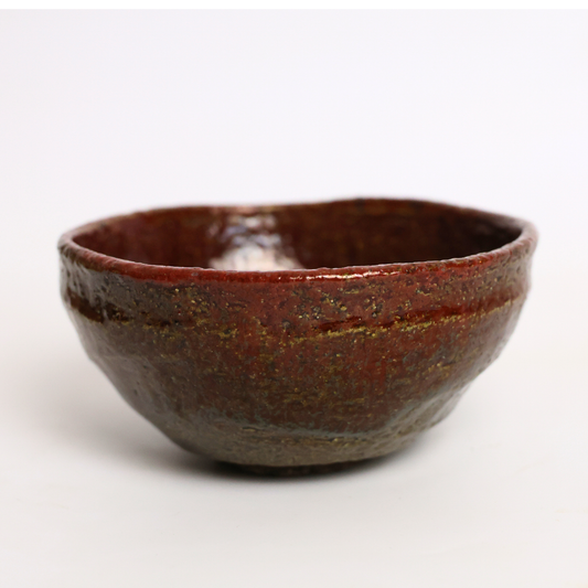 Karatsu Style Ceramic Tea Bowl – Vintage Japanese Handcrafted Chawan for Ceremonial Matcha with Collector's Silk Pouch and Box