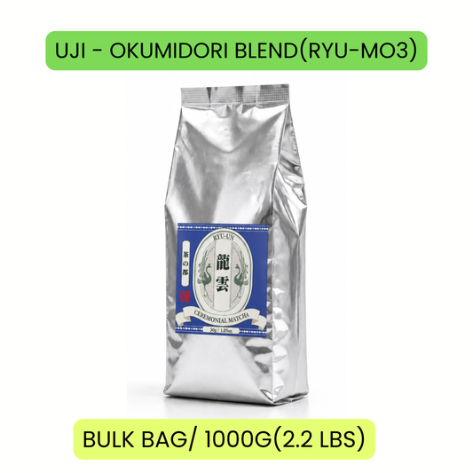 UJI - OKUMIDORI BLEND (RYU-MO3)- CEREMONIAL MATCHA 1KG(2.2LBS) BAG