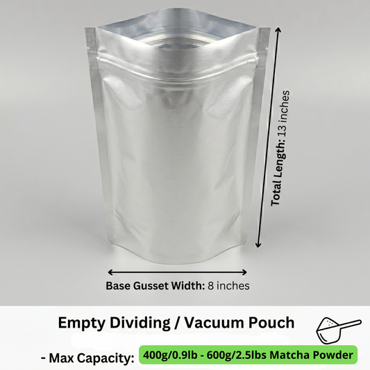 Empty Matcha Pouches - BIG(500g/1.1lbs) - Resealable Airtight Refill Bags