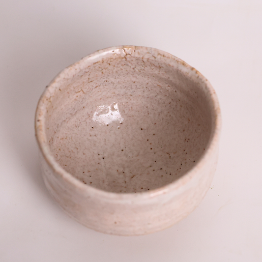Hagi Ceramic Tea Bowl – Vintage Japanese Handcrafted Snow Glaze Chawan for Ceremonial Matcha Tea Ceremony
