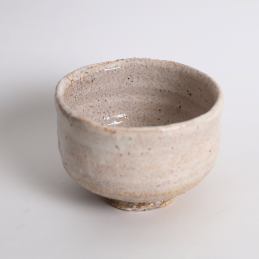 Hagi Ceramic Tea Bowl – Vintage Japanese Handcrafted Snow Glaze Chawan for Ceremonial Matcha Tea Ceremony