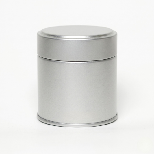 SILVER Premium Empty Airtight Tea Tins  – Matte Finish for Matcha Refills & DIY Gifting