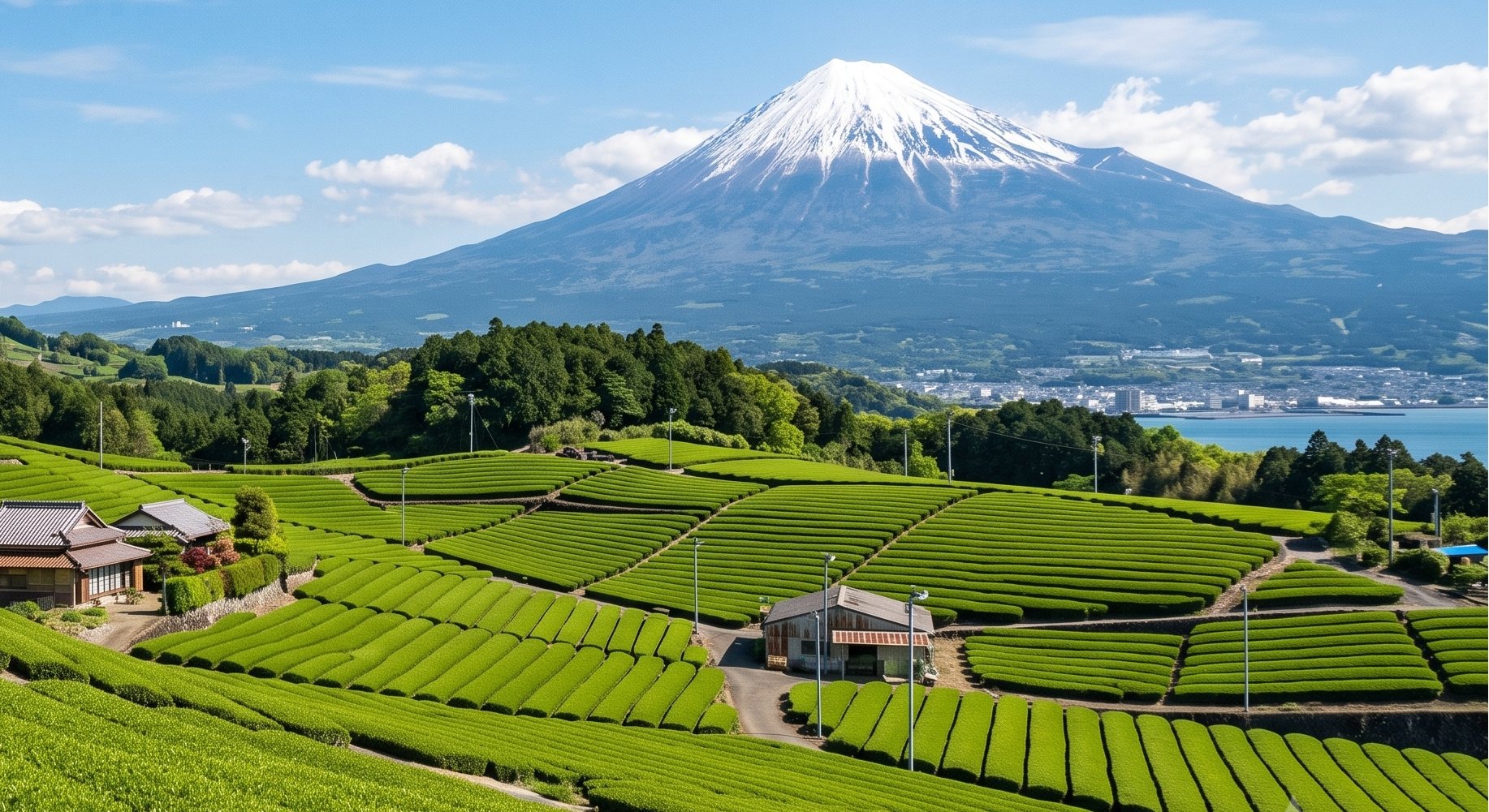 Japanese tea fields where Matcharu matcha is sourced