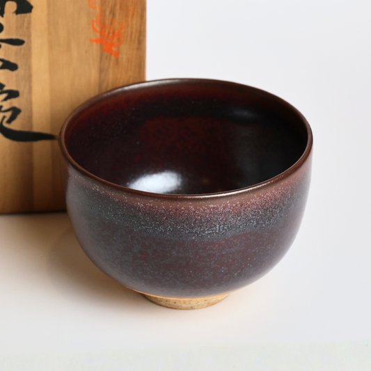 Arita-yaki Matcha Bowl by Shizan – Japanese Tea Ceremony Chawan | Vintage 1970s Pottery with Wooden Box